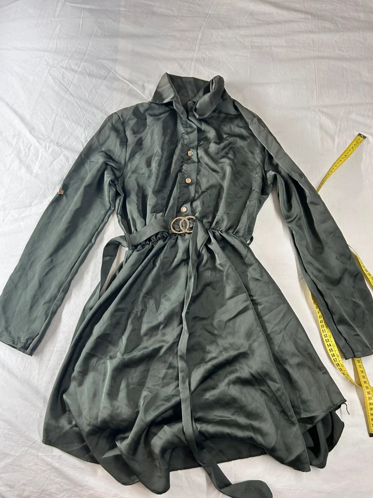 Robe longue vintage casual vert foncé